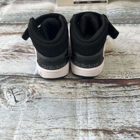 Adidas Hoops Mid 3.0 AC I Toddler Sneakers - Black/White - Size 4K - Picture 4 of 11